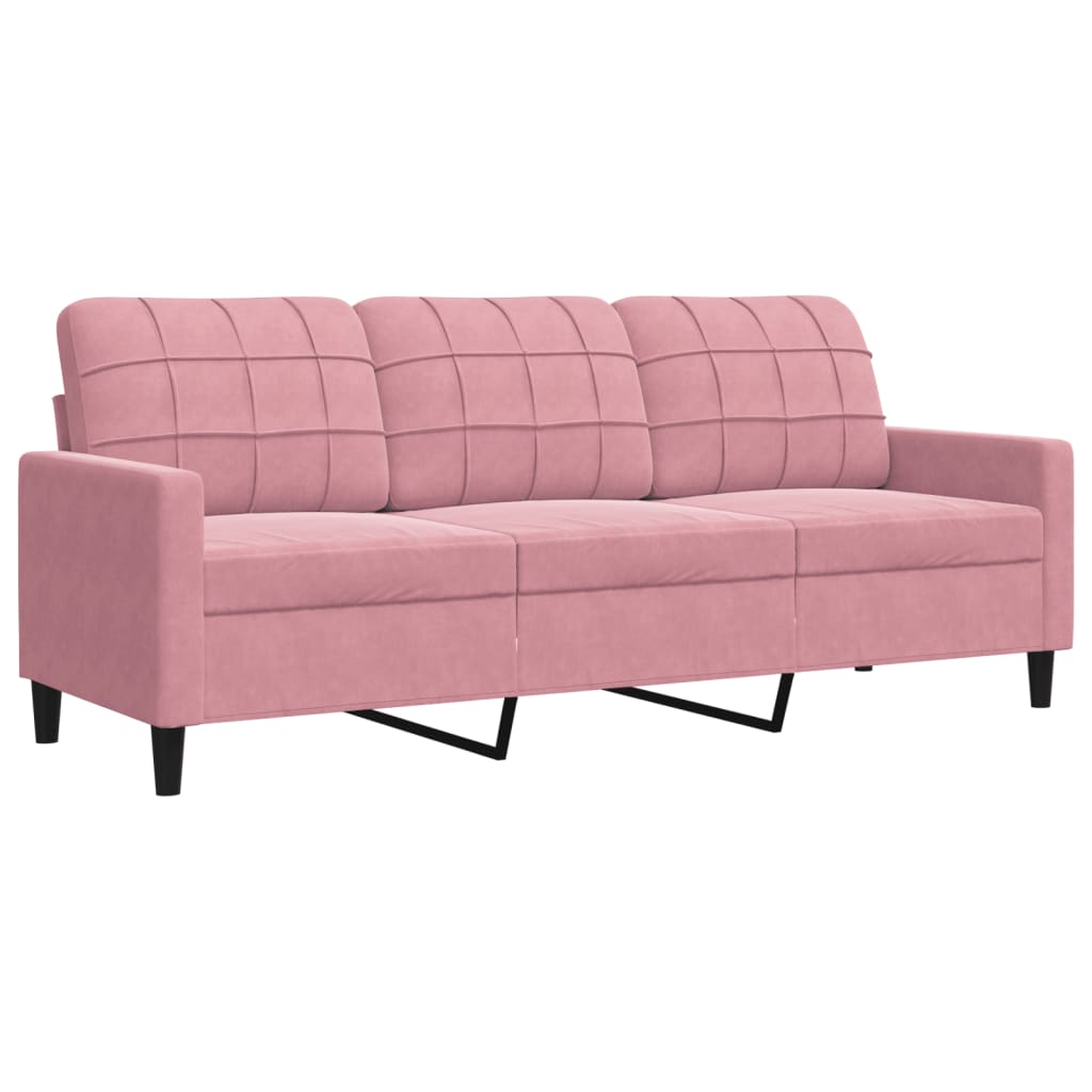 sofasæt 4 dele med hynder velour lyserød