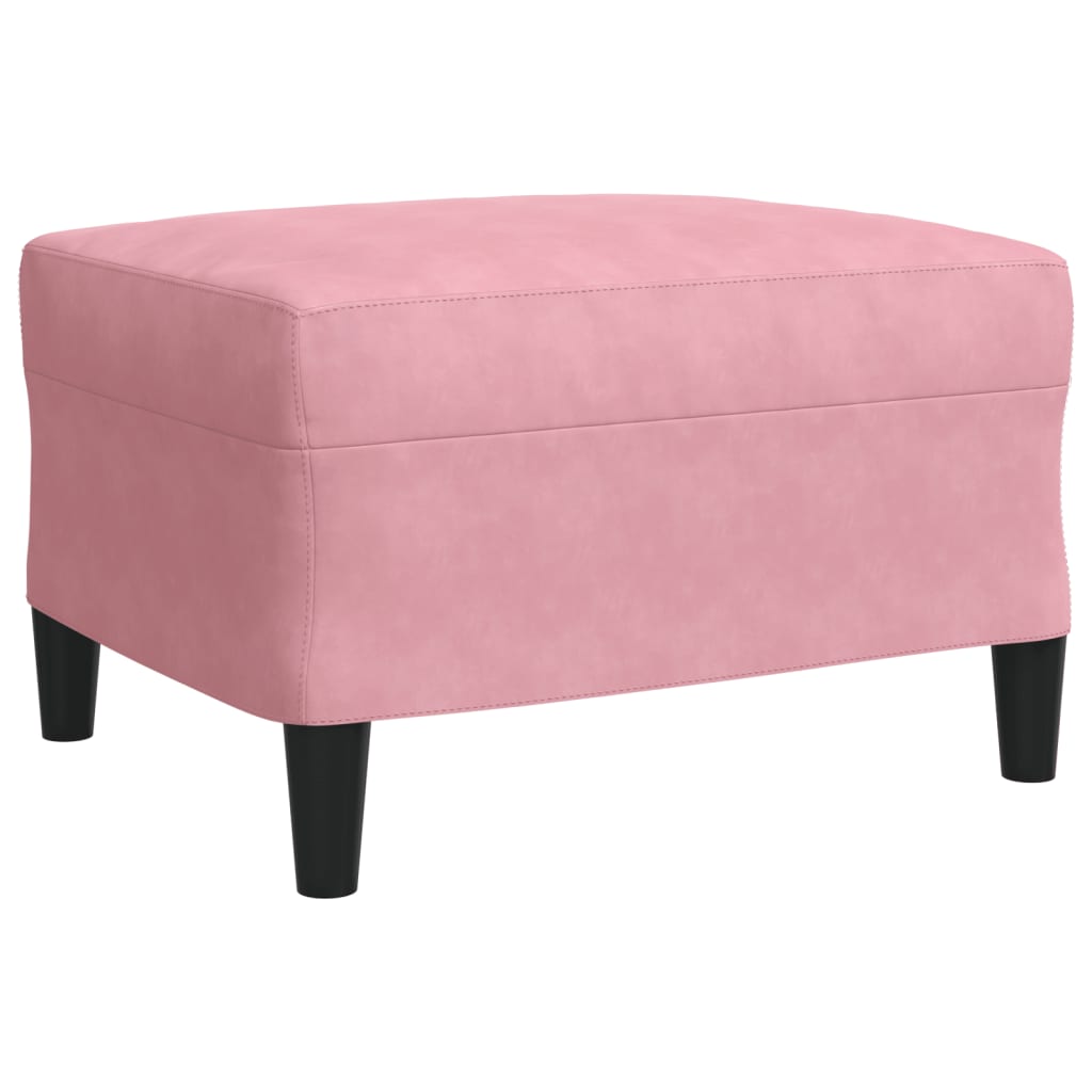 sofasæt 4 dele med hynder velour lyserød