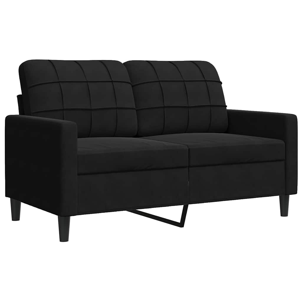 sofasæt 4 dele med hynder velour sort