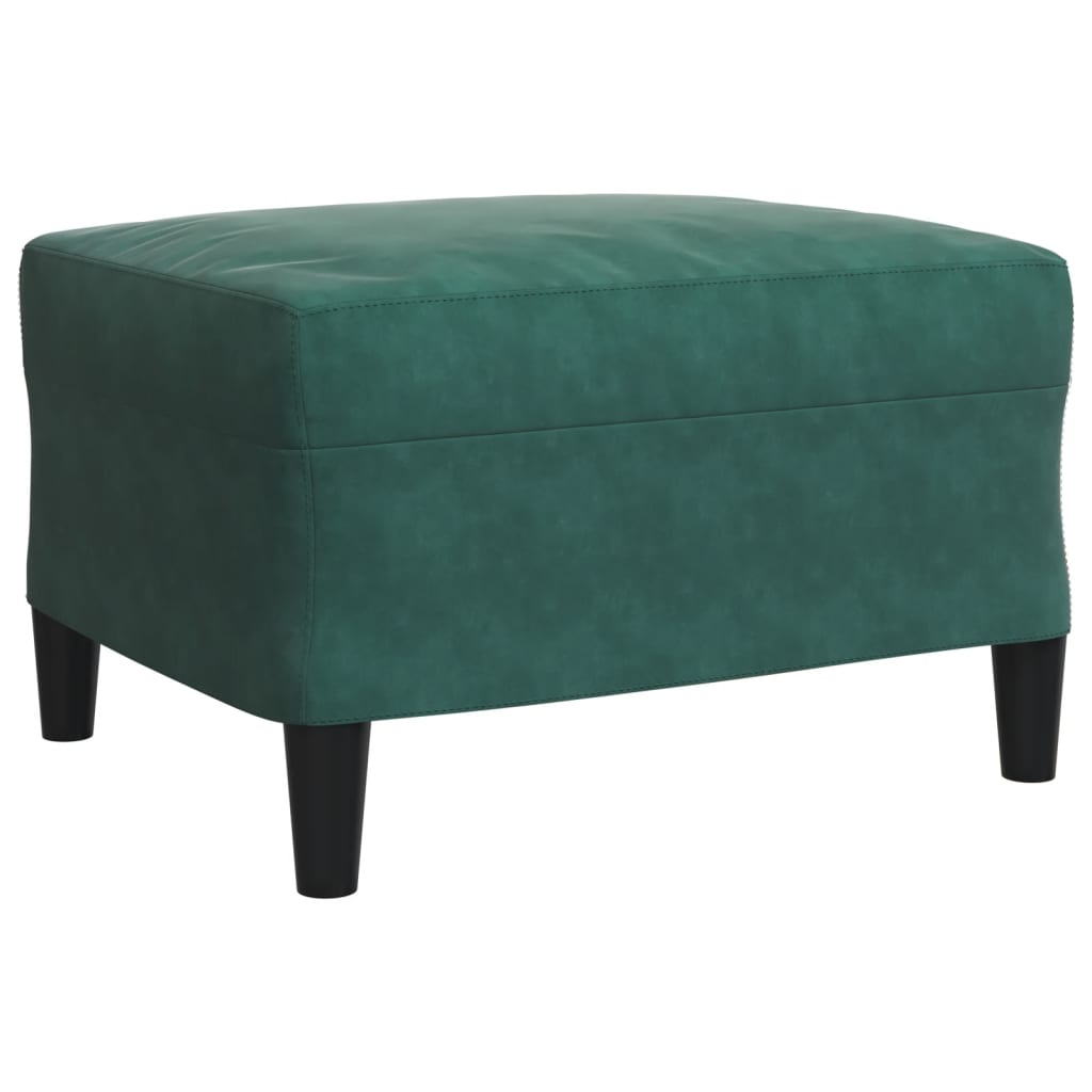 sofasæt 3 dele med hynder velour mørkegrøn