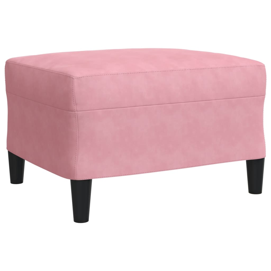 sofasæt 3 dele med hynder velour lyserød