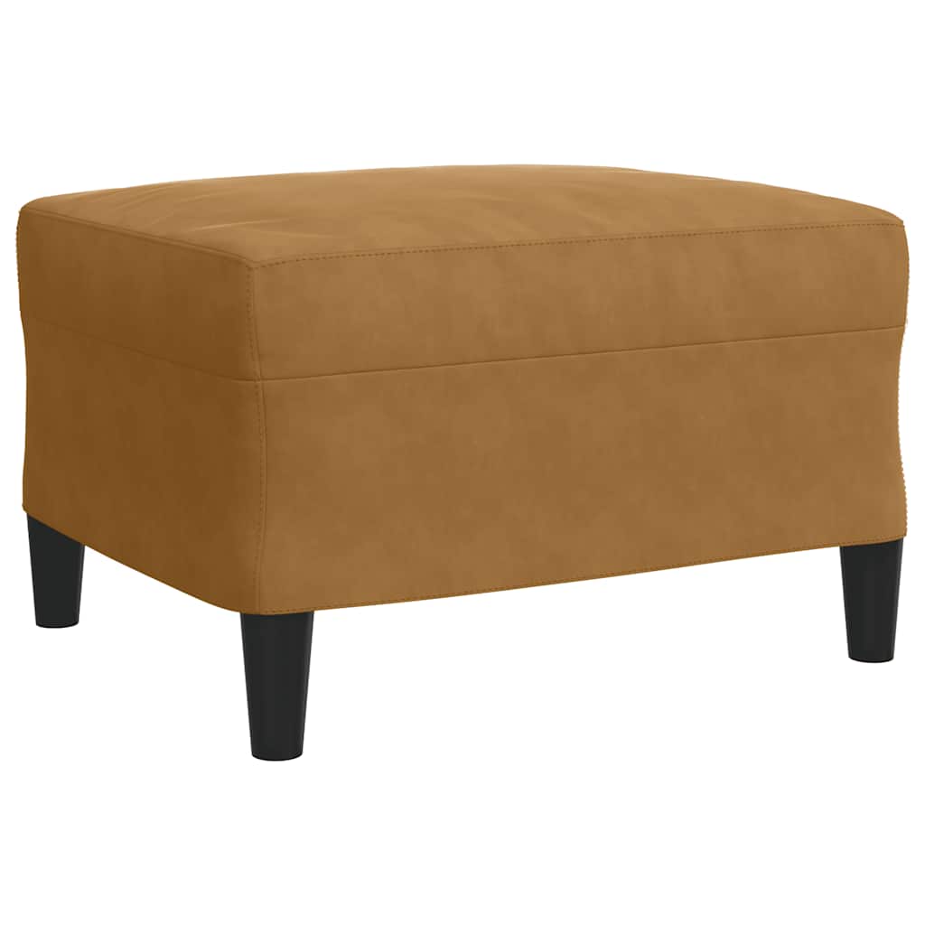 sofasæt 3 dele med hynder velour brun