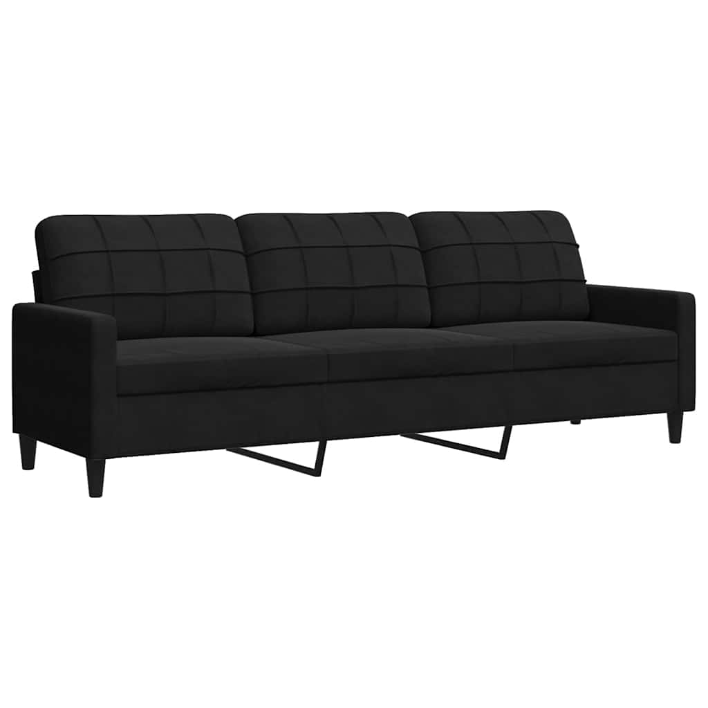 sofasæt 4 dele med hynder velour sort