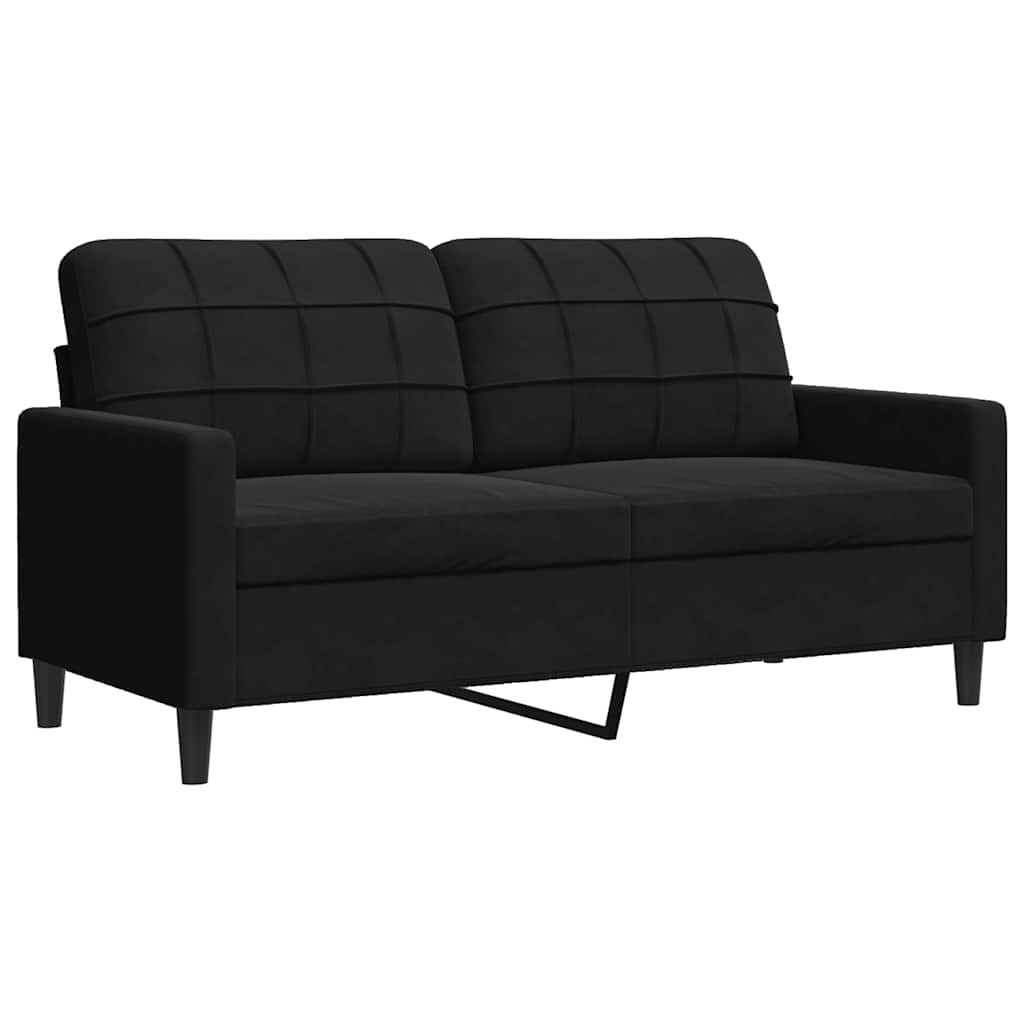 sofasæt 4 dele med hynder velour sort