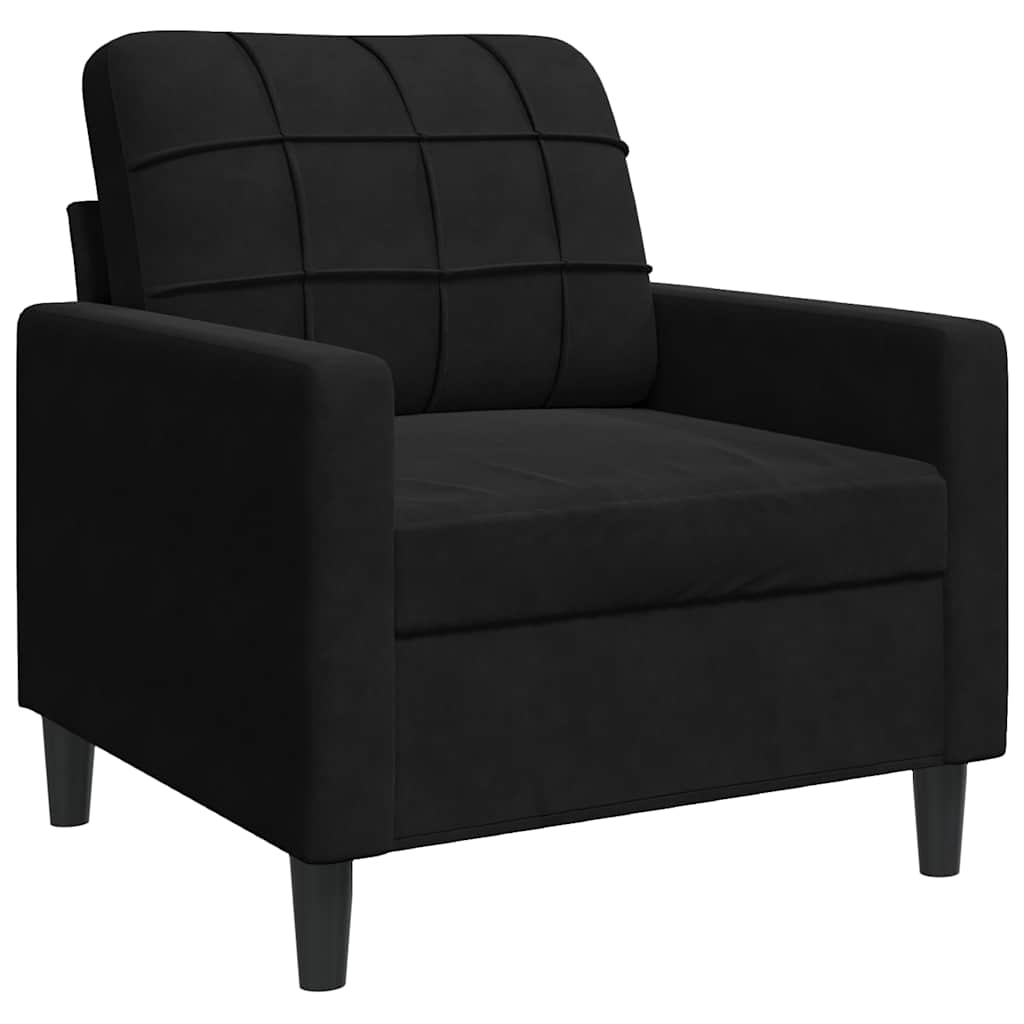 sofasæt 4 dele med hynder velour sort