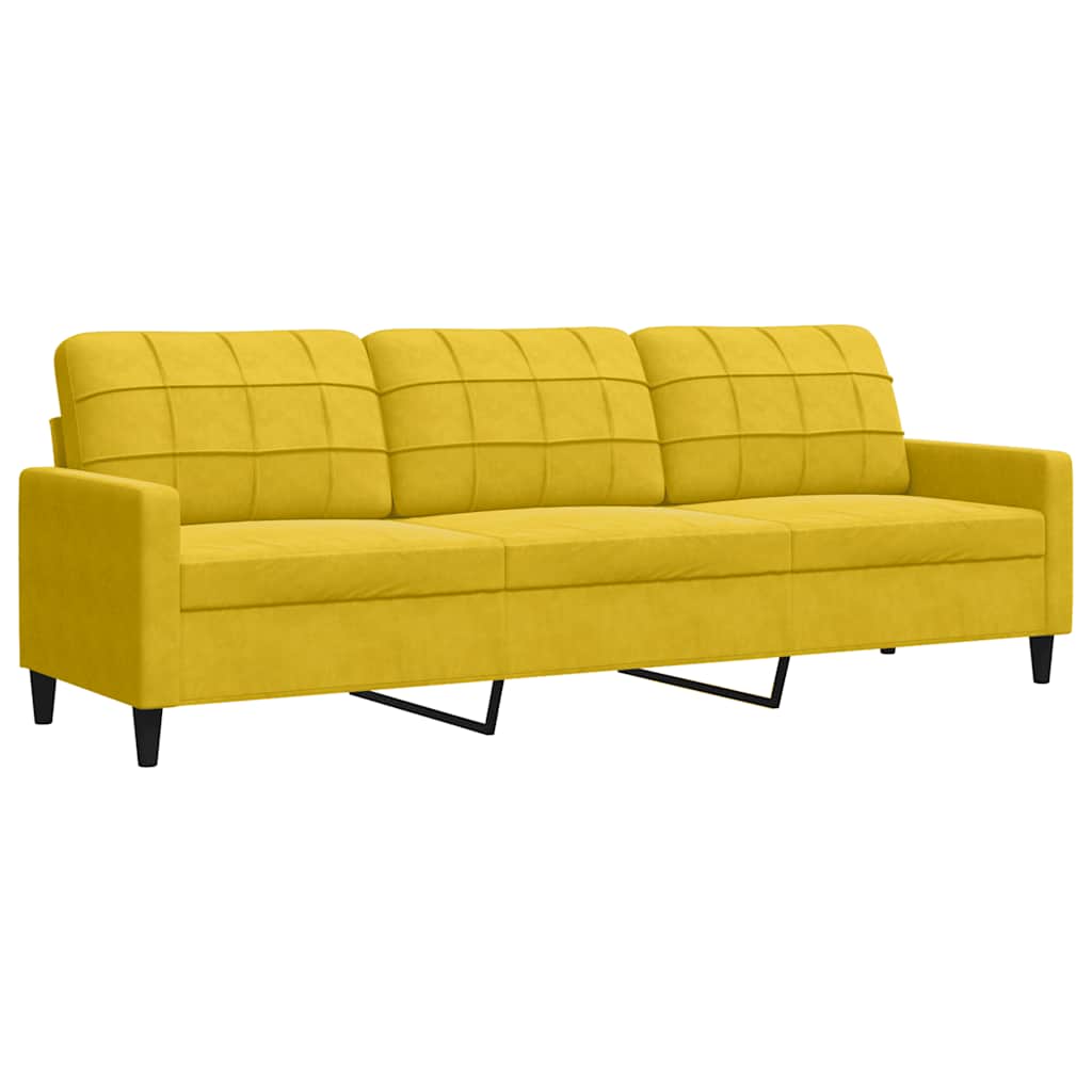 sofasæt 4 dele med hynder velour gul
