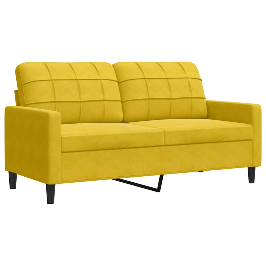 sofasæt 4 dele med hynder velour gul