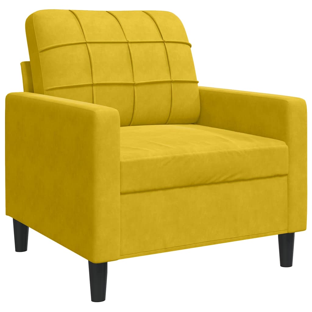 sofasæt 4 dele med hynder velour gul