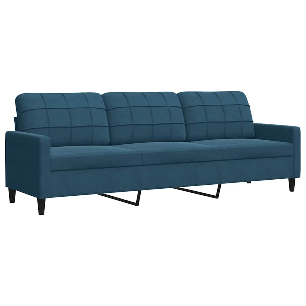 sofasæt 4 dele med hynder velour blå