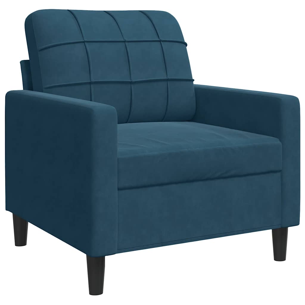 sofasæt 4 dele med hynder velour blå