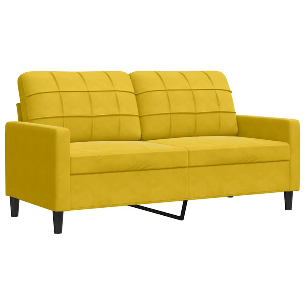 sofasæt 4 dele med hynder og bolsterpuder velour gul