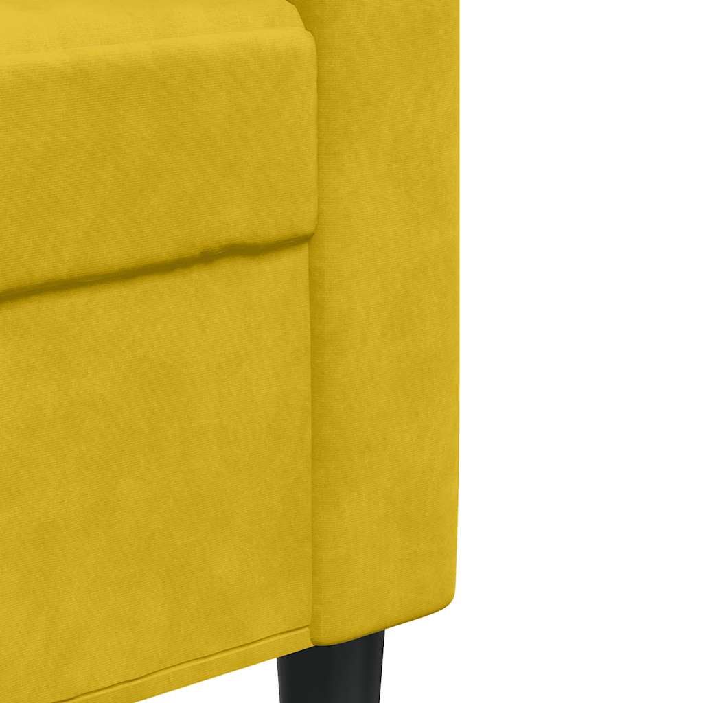 sofasæt 4 dele med hynder og bolsterpuder velour gul