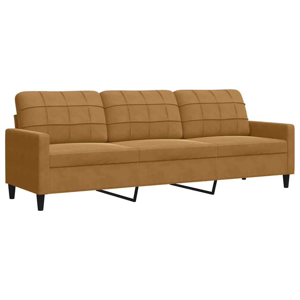 sofasæt 4 dele med hynder og bolsterpuder velour brun
