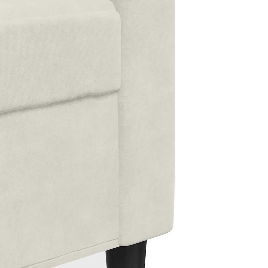 sofasæt 4 dele med hynder og bolsterpuder velour cremefarvet