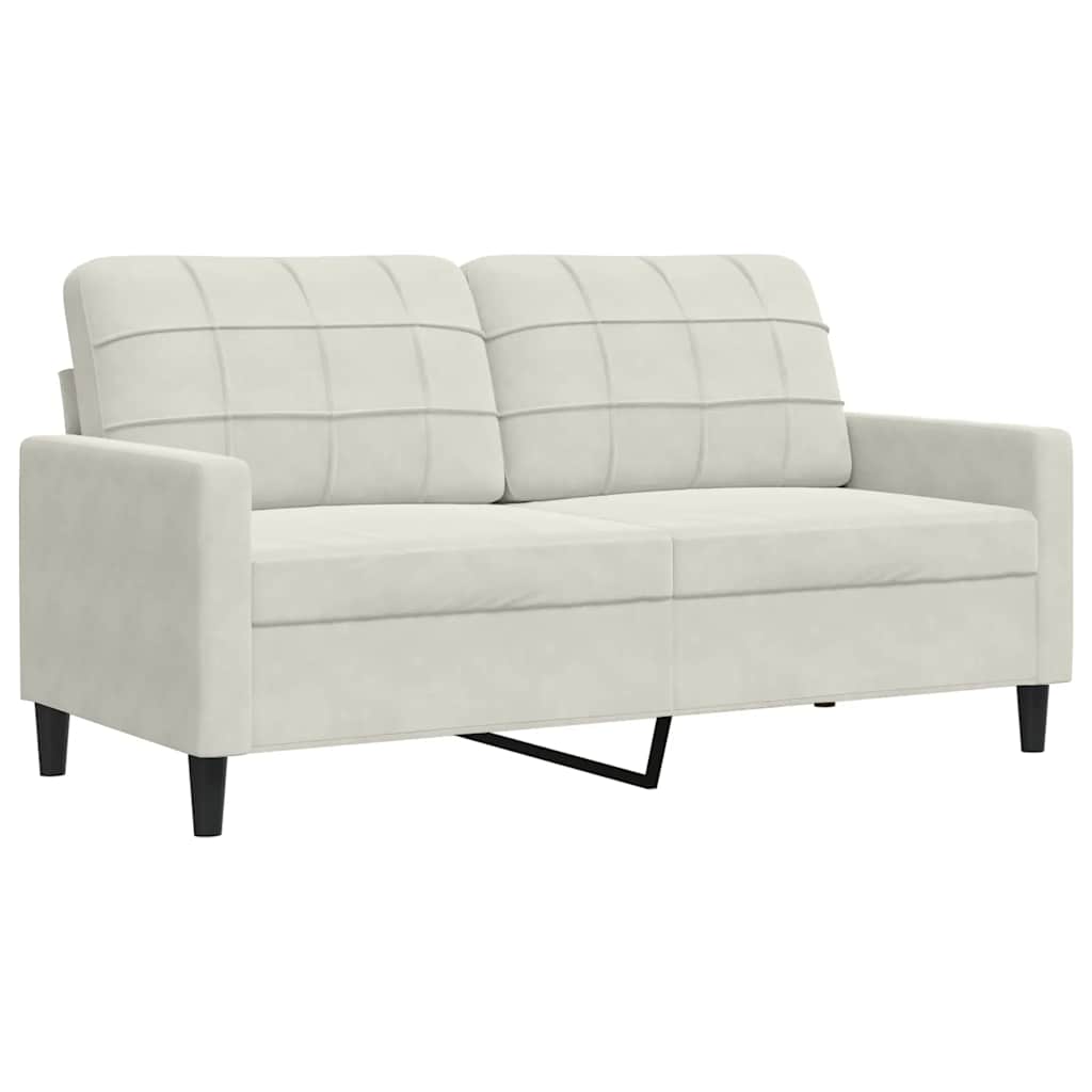 sofasæt 2 dele med hynder velour cremefarvet