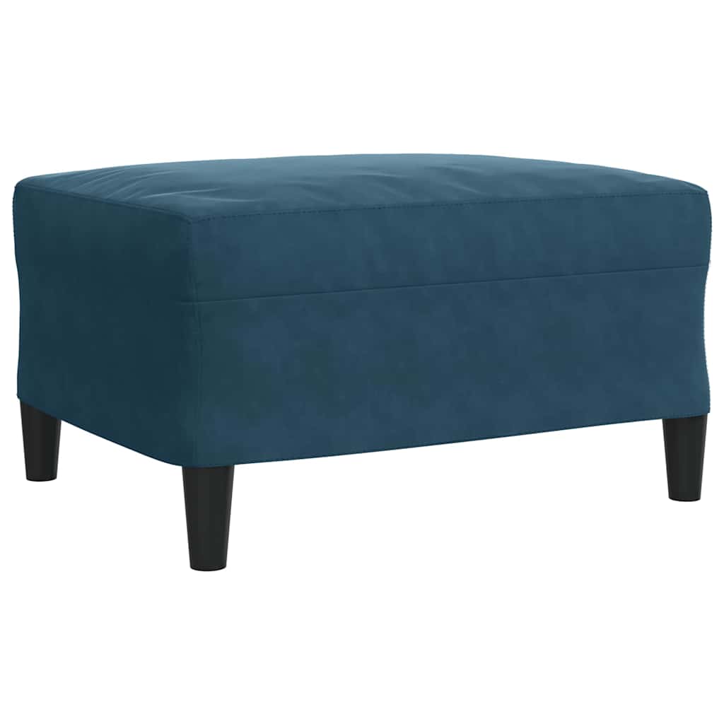 sofasæt 3 dele med hynder velour blå