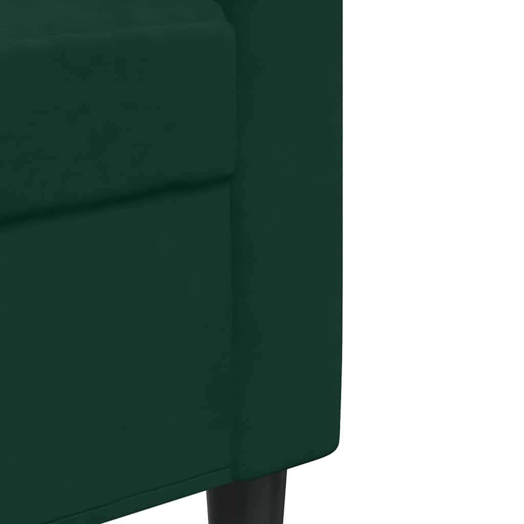 sofasæt 2 dele med hynder og bolsterpuder velour mørkegrøn