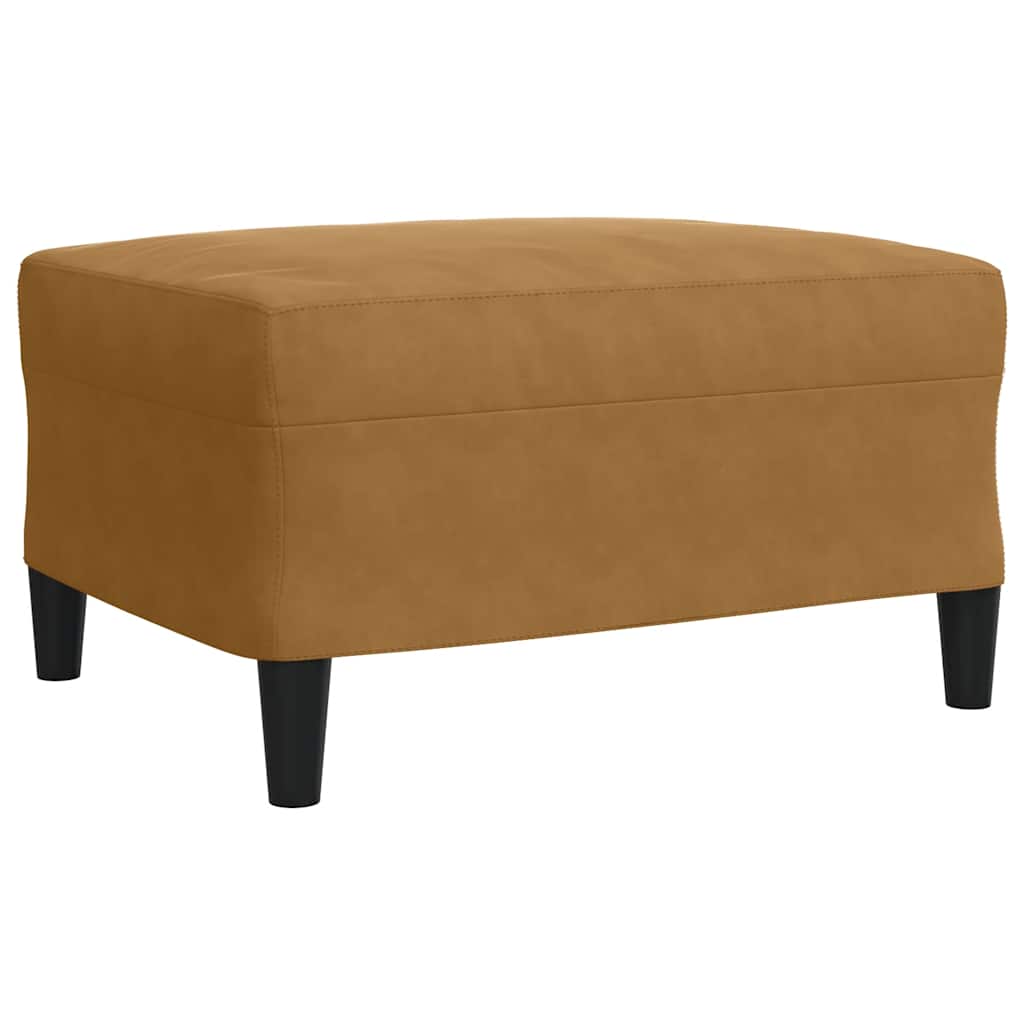 sofasæt 3 dele med hynder og bolsterpuder velour brun
