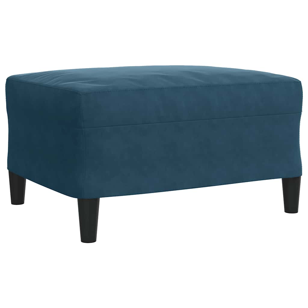sofasæt 3 dele med hynder og bolsterpuder velour blå