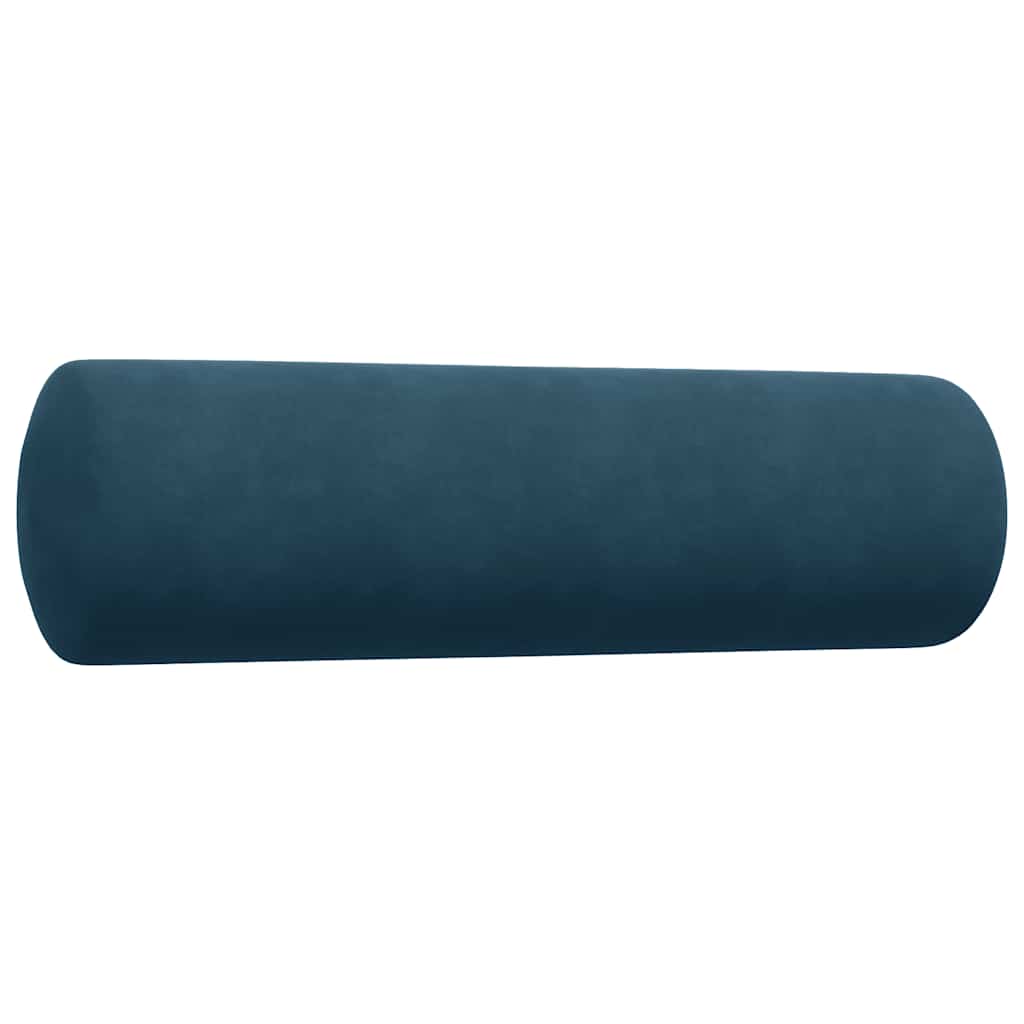 sofasæt 3 dele med hynder og bolsterpuder velour blå