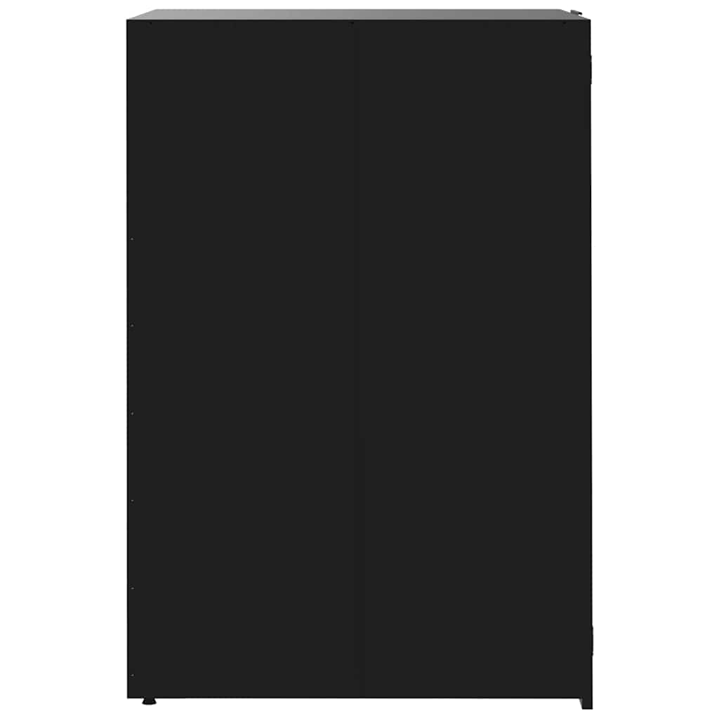 skraldespandsskjuler 414x79x117 cm 6 rum stål sort
