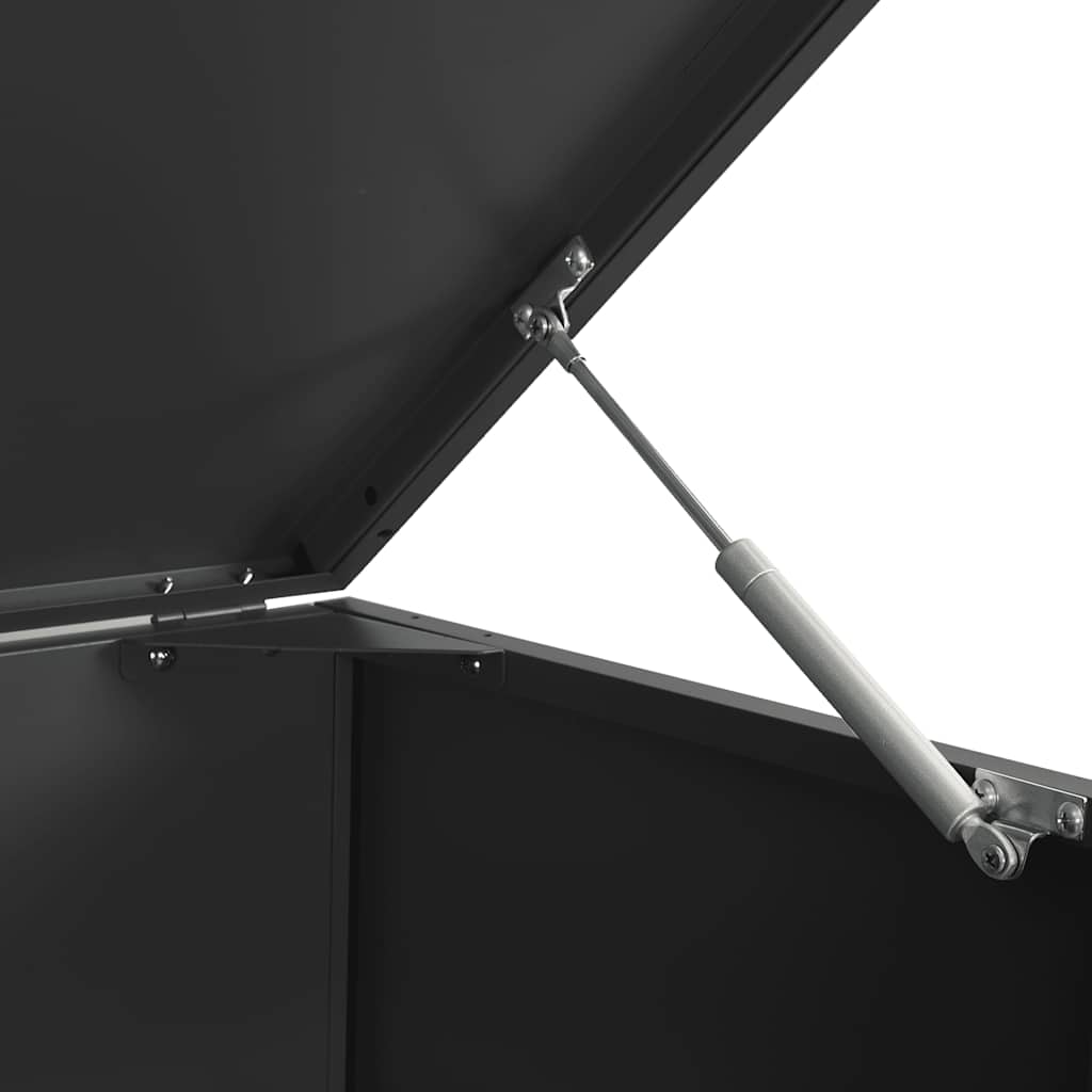 skraldespandsskjuler 414x79x117 cm 6 rum stål sort