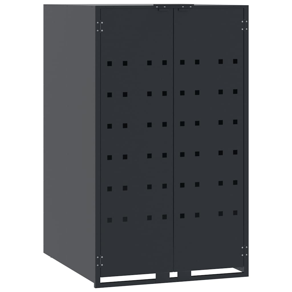 skraldespandsskjuler 138x79x117 cm 2 rum stål antracit