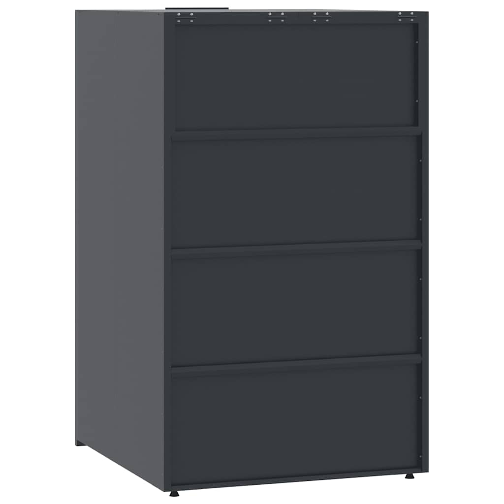 skraldespandsskjuler 138x79x117 cm 2 rum stål antracit