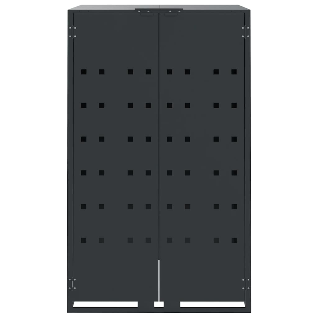 skraldespandsskjuler 207x79x117 cm 3 rum stål antracit
