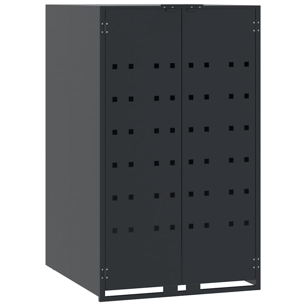 skraldespandsskjuler 276x79x117 cm 4 rum stål antracit