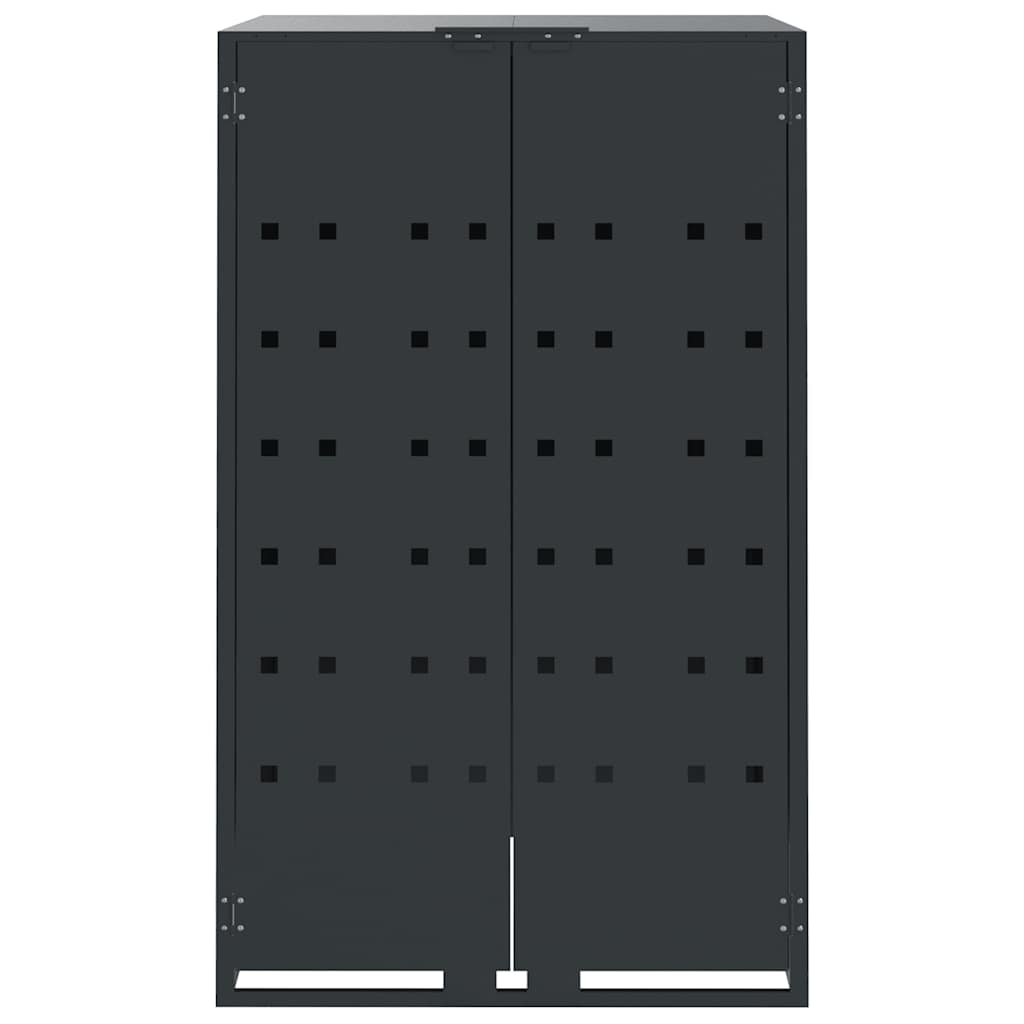 skraldespandsskjuler 276x79x117 cm 4 rum stål antracit