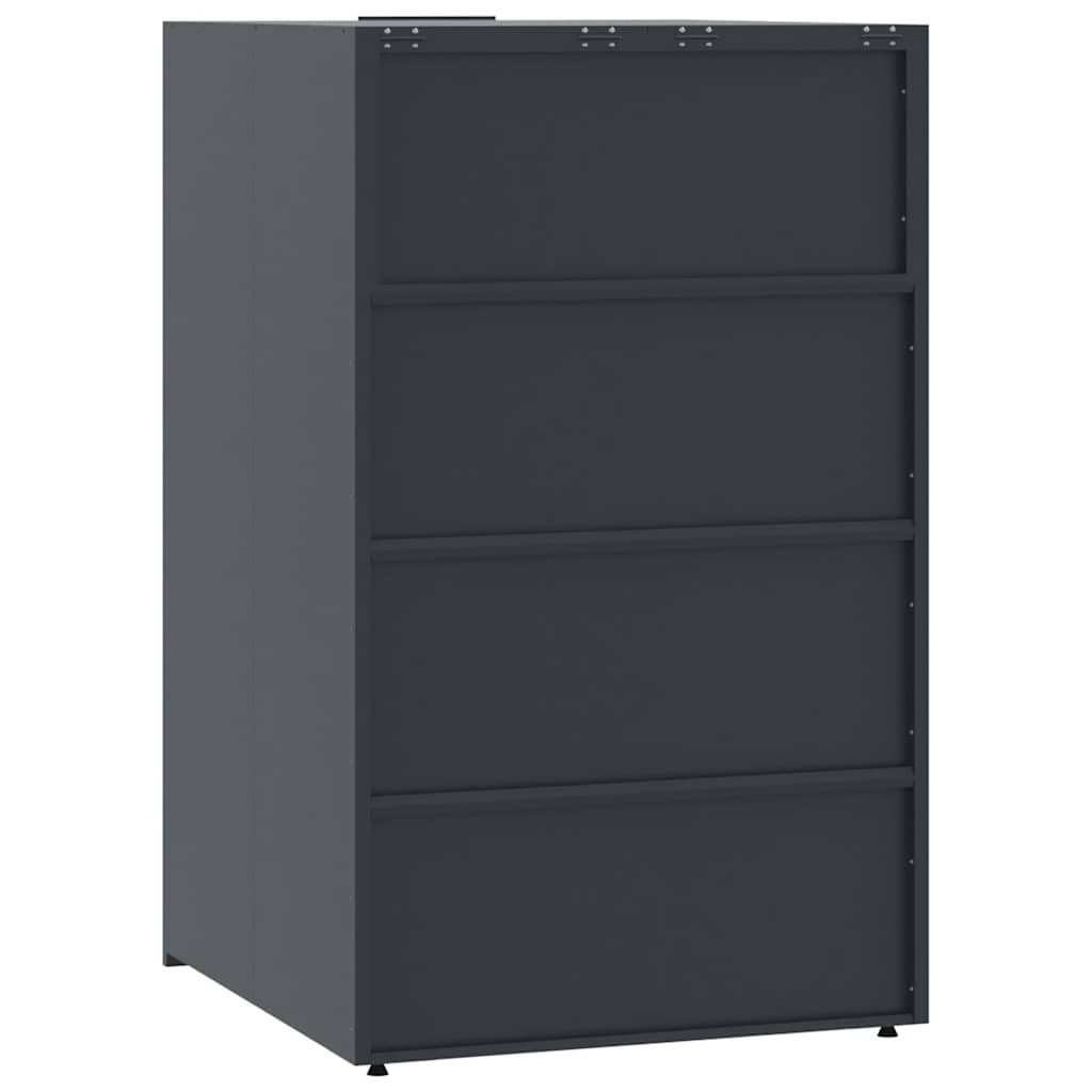 skraldespandsskjuler 276x79x117 cm 4 rum stål antracit
