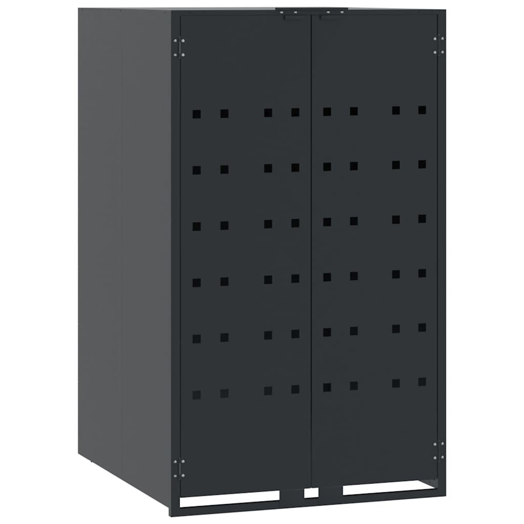 skraldespandsskjuler 345x79x117 cm 5 rum stål antracit