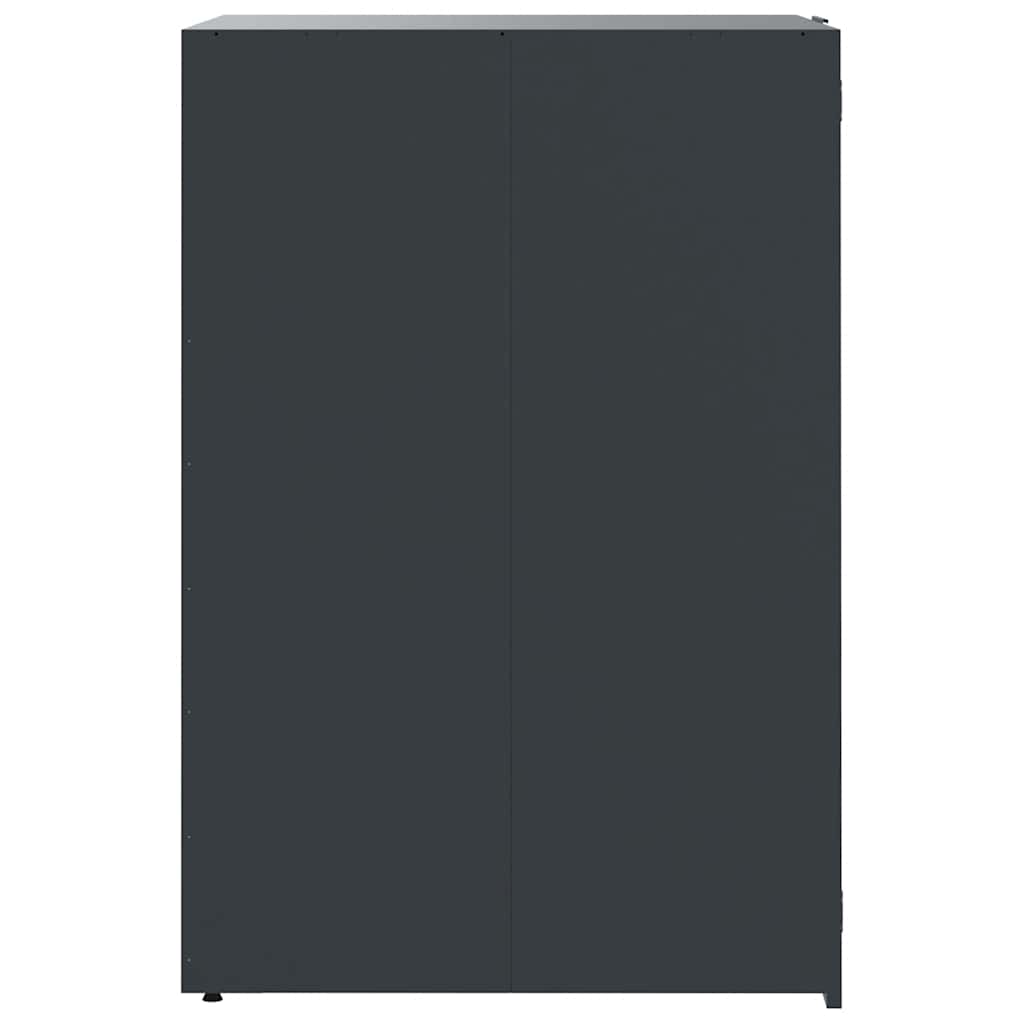 skraldespandsskjuler 414x79x117 cm 6 rum stål antracit