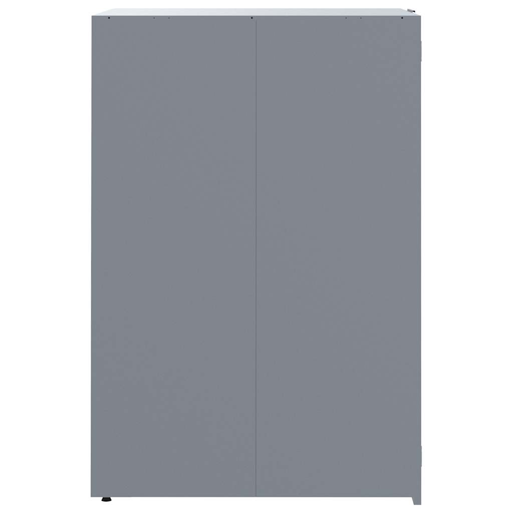 skraldespandsskjuler 138x79x117 cm 2 rum stål grå
