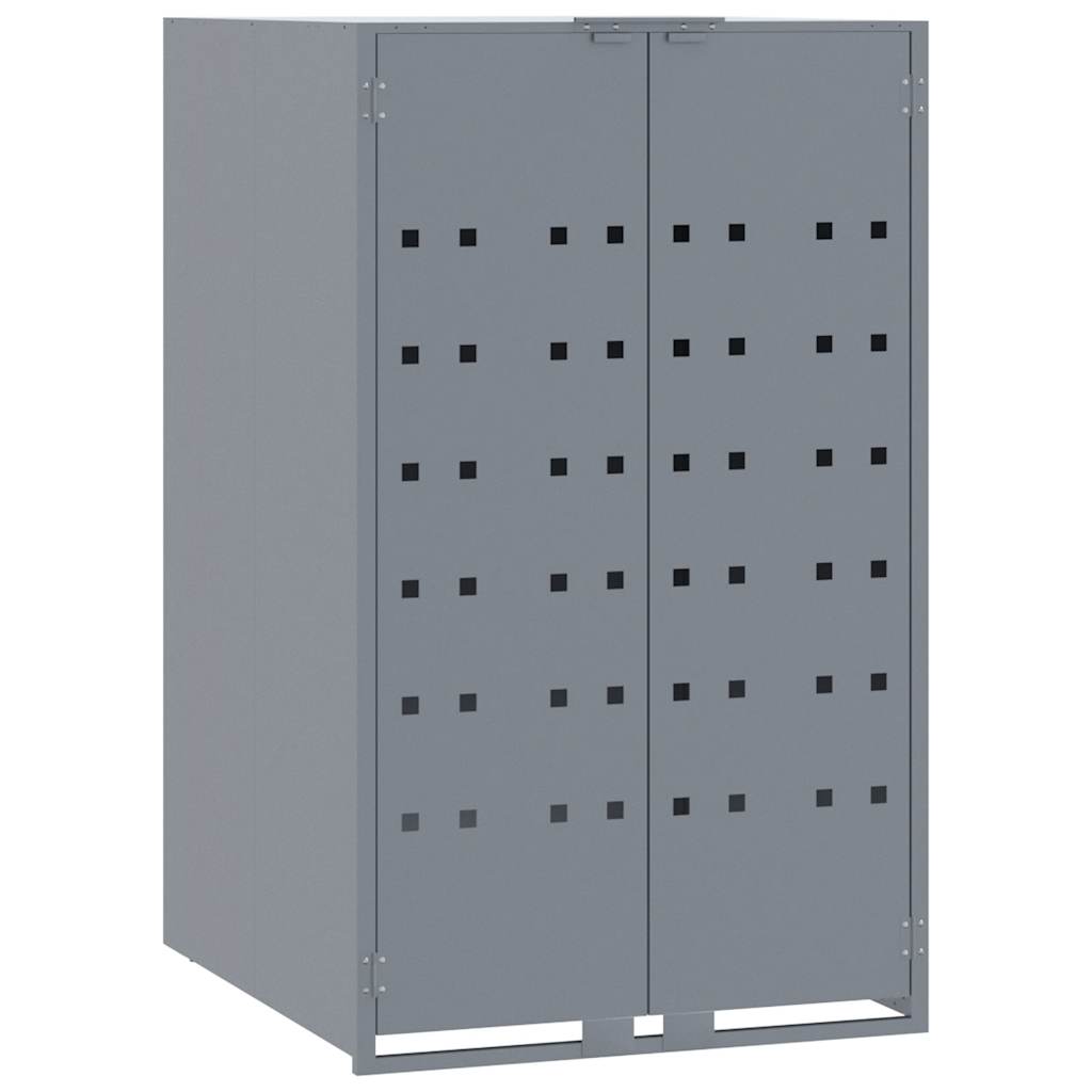 skraldespandsskjuler 345x79x117 cm 5 rum stål grå