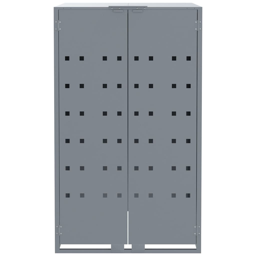 skraldespandsskjuler 414x79x117 cm 6 rum stål grå
