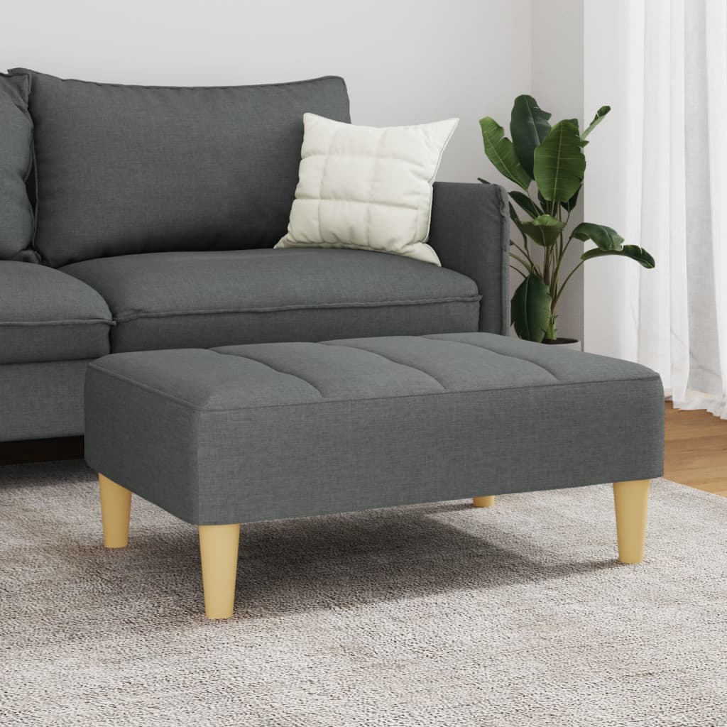 fodskammel 77x55x31 cm stof mørkegrå