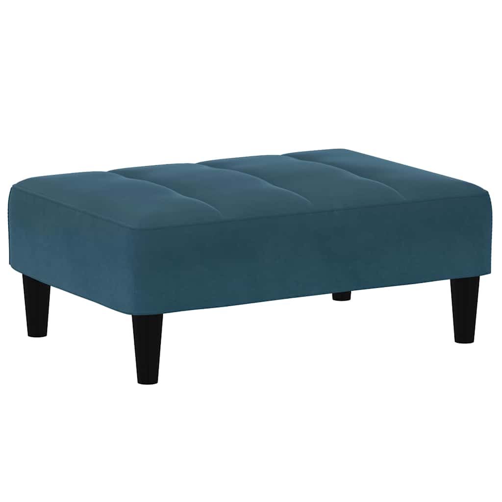 fodskammel 77x55x31 cm velour blå