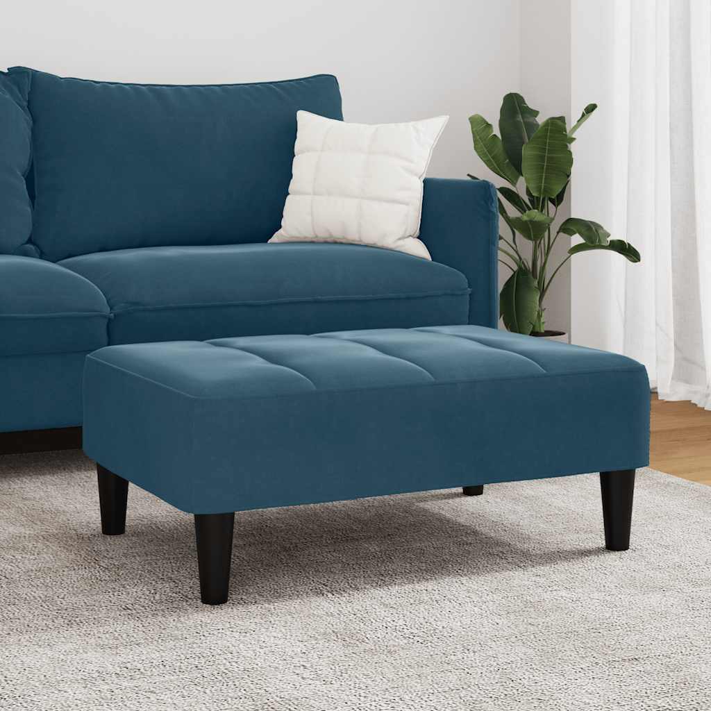 fodskammel 77x55x31 cm velour blå