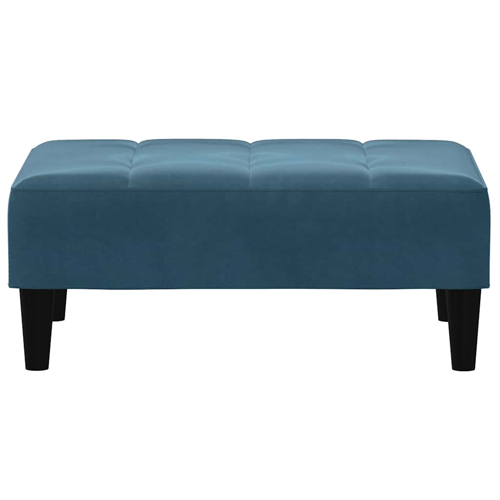 fodskammel 77x55x31 cm velour blå