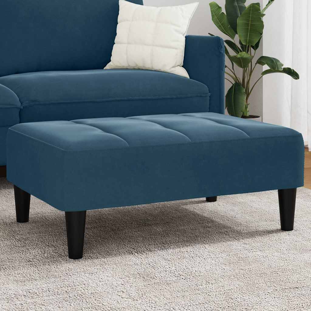 fodskammel 77x55x31 cm velour blå