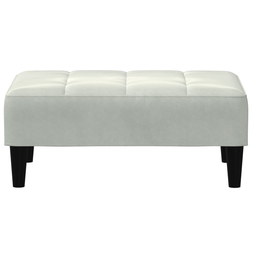 fodskammel 77x55x31 cm velour lysegrå