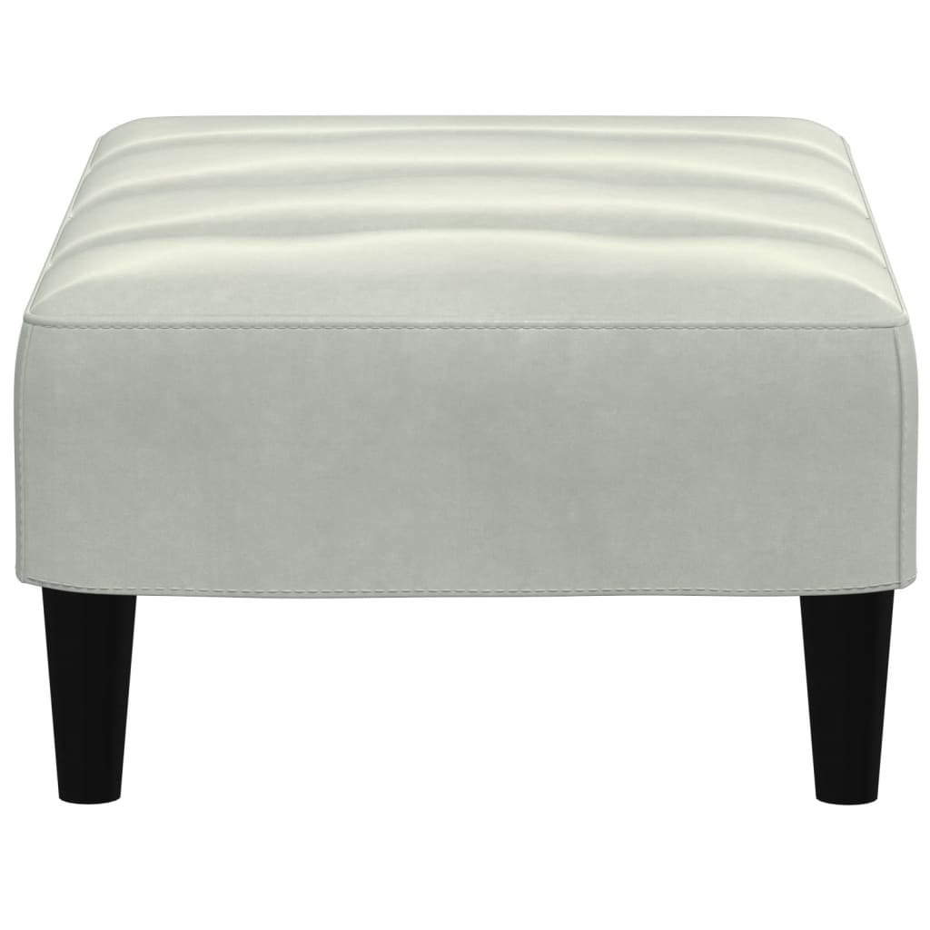fodskammel 77x55x31 cm velour lysegrå