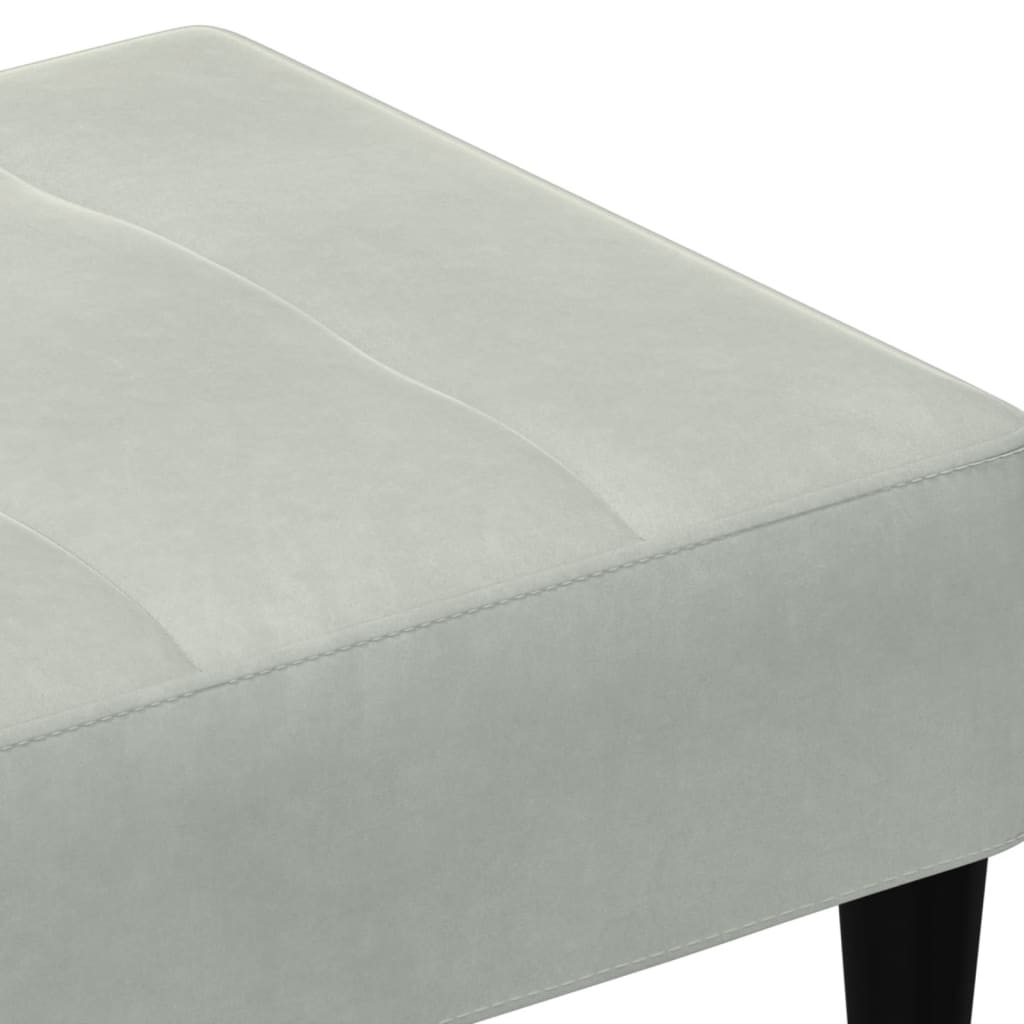 fodskammel 77x55x31 cm velour lysegrå