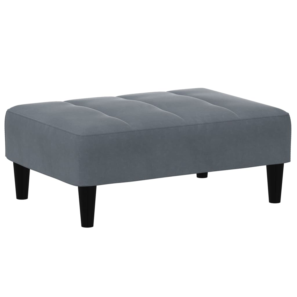 fodskammel 77x55x31 cm velour mørkegrå