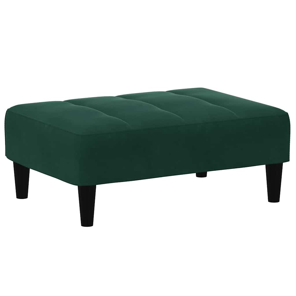 fodskammel 77x55x31 cm velour mørkegrøn