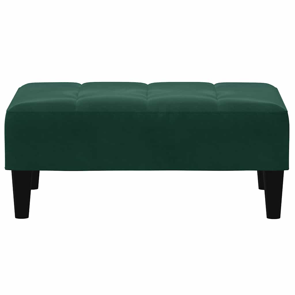 fodskammel 77x55x31 cm velour mørkegrøn