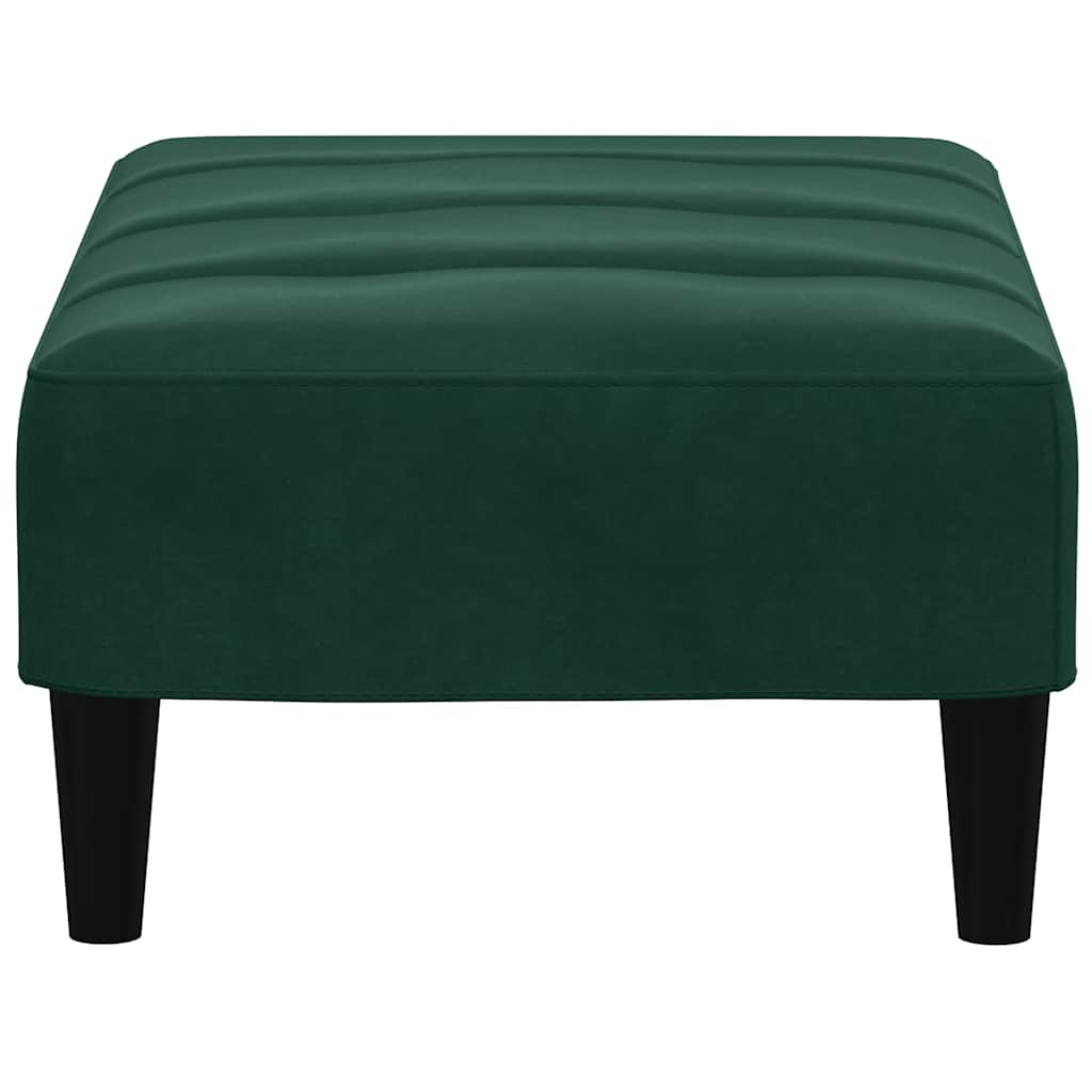 fodskammel 77x55x31 cm velour mørkegrøn