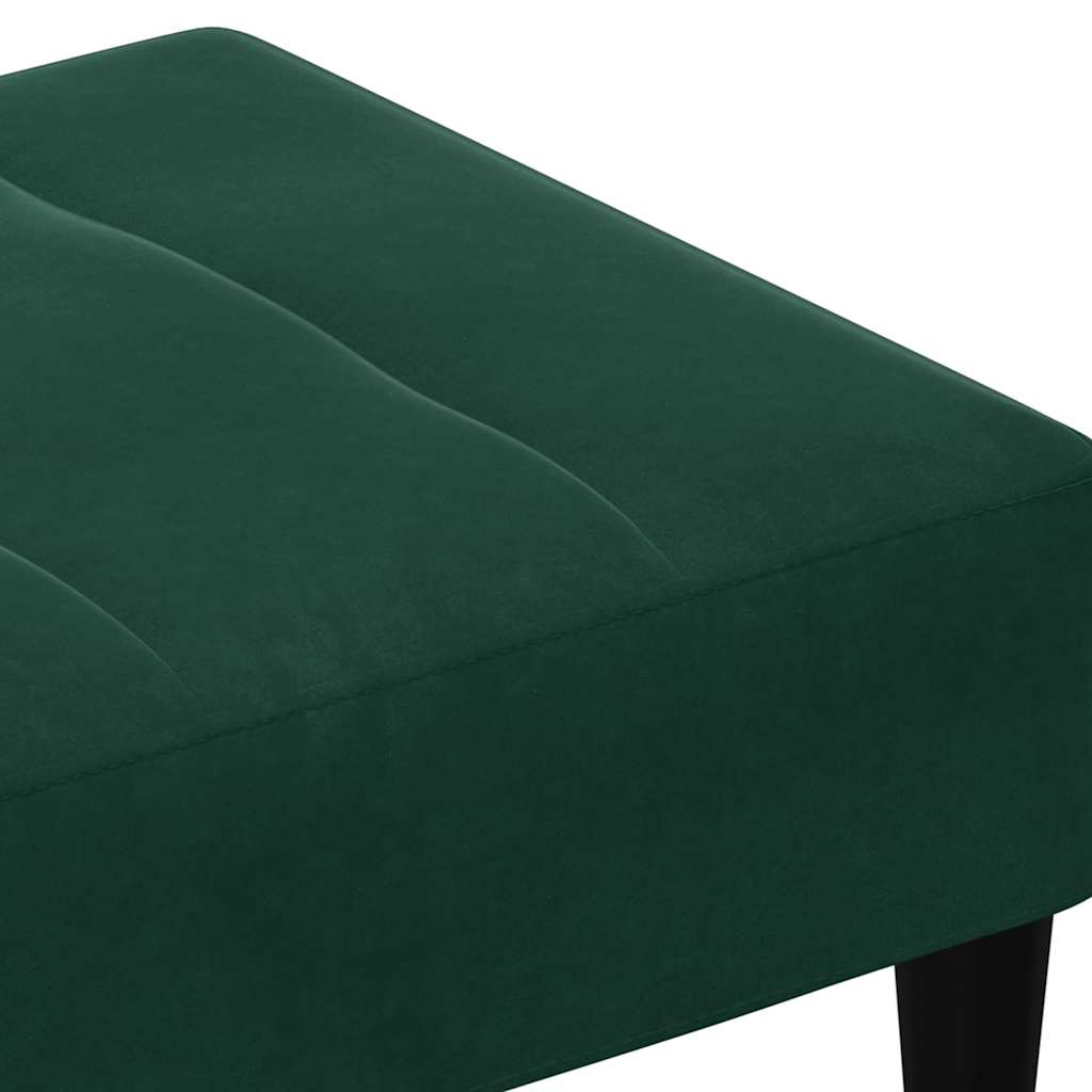 fodskammel 77x55x31 cm velour mørkegrøn